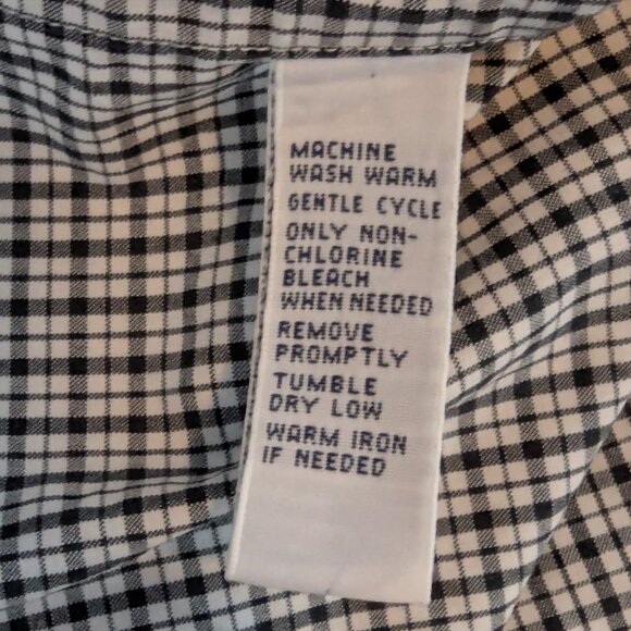 Vintage Ralph Lauren Black and White Check Shirt Button Down Men's - Size XL - Picture 10 of 15